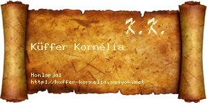 Küffer Kornélia névjegykártya